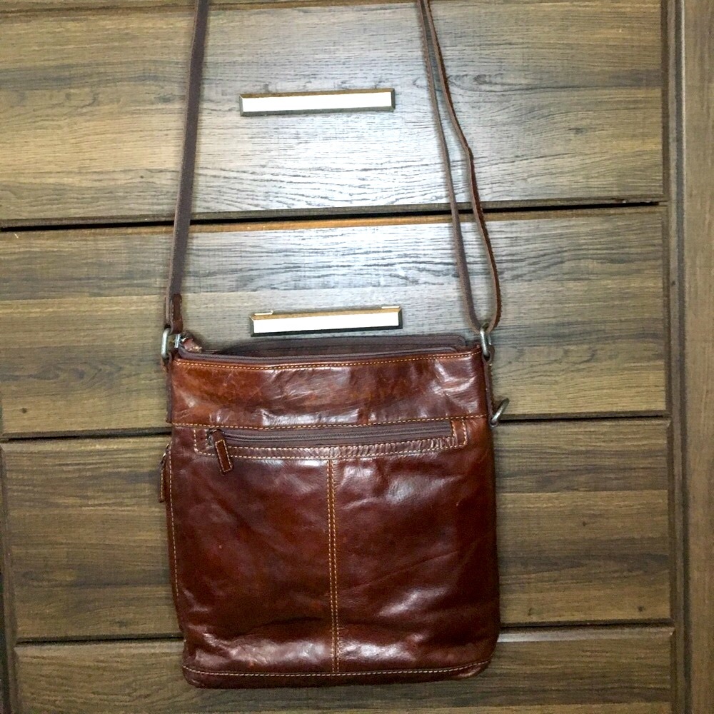 Jack Georges Voyager Crossbody Messenger Leather Bag